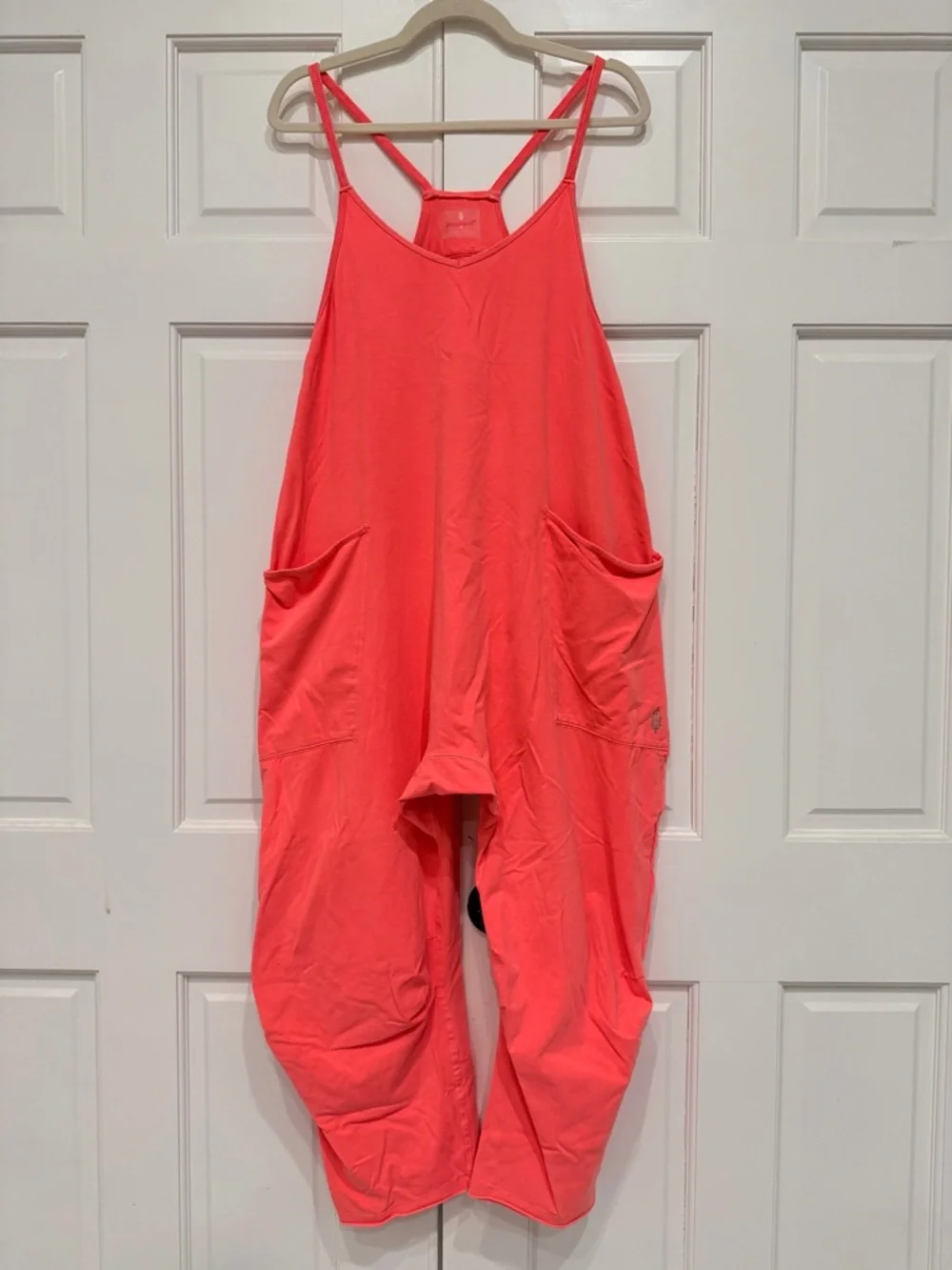 FREE PEOPLE Hot Shot Onesie - Peachy Wide-Leg with Pockets - Picture 2 of 11